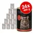 Lot de 24 boîtes Cat's Love Adult bœuf, 400 g chacune. Texte visible : Rind, Beef, Vacuno, Manzo, Premium-Qualität, sans céréales, recette autrichienne, 92 % bœuf. Lot de 24 boîtes Cat's Love Adult bœuf, 400 g chacune. Texte visible : Rind, Beef, Vacuno, Manzo, Premium-Qualität, sans céréales, recette autrichienne, 92 % bœuf.