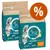 Dos sacos de pienso para gatos Purina ONE Bifensis Adult, 2,8 kg cada uno, con imagen de gato y pollo en el envase. Símbolo de porcentaje en círculo naranja indica oferta o descuento. Dos sacos de pienso para gatos Purina ONE Bifensis Adult, 2,8 kg cada uno, con imagen de gato y pollo en el envase. Símbolo de porcentaje en círculo naranja indica oferta o descuento.