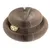 Brown, spiral-shaped paper toy with a yellow ball inside. Suitable for interactive play.