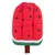 Red cushion shaped like a watermelon ice lolly on a stick with green and white bottom edge and brown stick. Red cushion shaped like a watermelon ice lolly on a stick with green and white bottom edge and brown stick.
