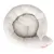 White, round pet bed made of soft plush material with a pink paw motif on the side.