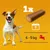 Feeding guide showing one treat per day for seven days, suitable for dogs weighing 4 to 9 kg.