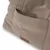 Gros plan sur une poche extérieure d’un sac en tissu beige avec étiquette marron portant l’inscription « Aquadog Home ». Bouton pression visible sur la poche.