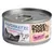 Boîte DOGS'n TIGER, texte visible : NASCHKATZE THUNFISCHFILET & SHRIMPS, illustration de chat, mention FOLLOW US! www.dogs-tiger.de. Texte en allemand.