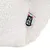 Close-up of a white, fluffy material with Tiaki logo on a sewn-on label.