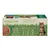 Harringtons adult cat food box showing key features: 80% freshly prepared fish and meat, 100% animal protein, grain free, enriched with taurine. Includes feeding guide for different weights.