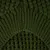 Gros plan sur un tricot vert en maille épaisse, motif côtelé et ajouré, matière textile visible.