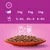 Feeding guide showing daily portions: 3–3½ pouches for 3kg, 3½–4 pouches for 4kg, 4–4½ pouches for 5kg. One pouch equals 16g dry food.