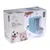 TIAKI Futter- und Wasserspender hellblau, Kapazität: Wasser 6L, Futter 2.5kg. Produktabbildung mit Hund und Katze.