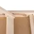 Close-up view of a wooden structure made of light wood with precise cut-outs and stable joints.