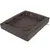Rechthoekig huisdierenbed van donkerbruin kunstleer met opstaande randen, zonder zichtbaar merk of extra details.