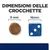 Dimensioni delle crocchette: diametro 9 mm, confronto con dado da 16 mm. Testo visibile: 'DIMENSIONI DELLE CROCCHETTE', '9 mm', '16 mm'.