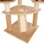 Cat tree with beige plush cover, multiple levels and sisal-wrapped posts. Integrated ramp with sisal for claw care.