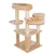 Cat tree with multiple levels, sisal posts and padded beige lying surfaces. Includes hammock, cave and platform with play openings.