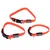 Trois colliers pour chien en nylon orange avec boucle noire et anneau métallique, marque visible : NOMAD TALES Adventure.
