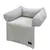 Designed by Lotte Couch Ribbed Cushion - Light Grey - approx. 50 x 45 x 13.5cm (L x W x H)