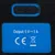 USB-port med output: 5V 1A, CE-mærkning og symbol for korrekt bortskaffelse.