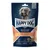 Happy Dog Skin & Coat Functional Snack, met spirulina-alg, biotine en zink. Voor een glanzende vacht. Zachte snacks. Tekst deels in het Duits en Engels zichtbaar op verpakking.