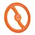 BIONIC orange plastic ring with textured grips, suitable as a toy or throwing object. BIONIC orange plastic ring with textured grips, suitable as a toy or throwing object.