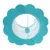 Blue play tunnel with flower shape and hanging pompom, dotted inner pattern.