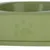 Green feeding bowl with engraved paw print decoration.