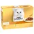 Purina Gourmet Gold Sauce Delight, 12x85g. Varieties: beef, chicken, tuna, salmon. Packaging shows a white Persian cat and served meat in sauce.