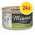 Konzerva Miamor Pastete mit Kaninchen, nápis NEU: zarter, balení 24x. Na etiketě obrázek kočky. Konzerva Miamor Pastete mit Kaninchen, nápis NEU: zarter, balení 24x. Na etiketě obrázek kočky.