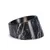 Schwarzer Futternapf mit schrägem Design und Marmoroptik, aus Metall.