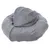 Grey, round pet bed with hood and zip, suitable for comfortable lying.