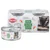 Boîte et emballage Trixie Kittis Salmon Soups, texte visible : 'With souper delicious bits', 'Kittis Salmon Soups', photo d’un chat noir léchant de la soupe.