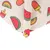 Détail d’un tissu beige avec motifs de pastèques, glaces et agrumes colorés. Matière textile visible, impression multicolore.