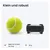 Produktbeschreibung: Klein und robust. Ideal für Hunde ab 4 kg, Gewicht 39 g. Abgebildet sind ein gelber Tennisball und ein schwarzes Gerät.