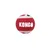 Red KONG ball with white and black dots, brand logo visible.