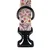 Beiges Halsband mit Blumenmuster, schwarzer Klickverschluss und Metallring.