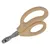 Nail scissors with beige plastic handles and stainless steel blades, suitable for precise cutting.