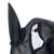 Rete nera con orecchie a punta, parte di un costume o accessorio.