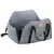 Grey transport bag with black carrying straps and zip, suitable for pets. Padded interior, durable outer material.