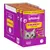 Whiskas Crunch! Leckeres Topping, verpakking met 6 zakjes van elk 100 g. Tekst: 'Mit Huhn, Truthahn & Ente', 'Neue Verpackung, gleicher Geschmack'. Paarse doos met kattenafbeelding. Whiskas Crunch! Leckeres Topping, verpakking met 6 zakjes van elk 100 g. Tekst: 'Mit Huhn, Truthahn & Ente', 'Neue Verpackung, gleicher Geschmack'. Paarse doos met kattenafbeelding.