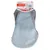 Flamingo Cooling Coat Frozen. Raffredda il cane, con rete e design grigio. La confezione mostra l’uso del prodotto sul cane.
