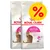 Royal Canin Feline Preference Savour Exigent torrfoder för katter, dubbelpack med gul procentsymbol för rabatt.