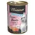 Boîte Miamor Kitten Feine Beute mit Huhn & Lachs, texte en allemand, image de chaton, morceaux de poulet et saumon, mention +Taurin, sans céréales visible sur l’étiquette.