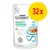 Purina Gourmet nature's creations, sopa para gatos con atún natural y gambas. Paquete de 32 unidades indicado en círculo amarillo. Texto en alemán, francés e inglés visible.