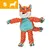Small size orange and turquoise animal-shaped rope toy with textured body and limbs, shown for use as a pet accessory. S symbol with dog silhouette in top left corner.
