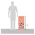 Product size comparison showing a large pet food bag next to an adult human silhouette, with the bag height labelled as 811 millimetres.