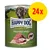 Konzerva Happy Dog Sensible Pure Neuseeland, Lamm Pur Lamb Pure, balení 24x. Na obalu vyobrazen pes a kusy masa.