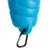 Blue plastic container with black carabiner for attachment.