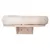 Plateforme murale en bois clair avec coussin rond beige en tissu pelucheux, fixation visible sous la planche.