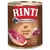 RINTI Singlefleisch Lamm Pur -koiranruokapurkki, etiketissä lampaanlihan kuva ja tekstit: 1 Protein Single, getreidefrei.