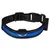 Collar negro para perro con tira LED azul, tamaño ajustable y cierre de clic. Collar negro para perro con tira LED azul, tamaño ajustable y cierre de clic.