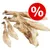 Several dried animal chews with a red percentage discount symbol in the corner, indicating special offer or promotion on the product.